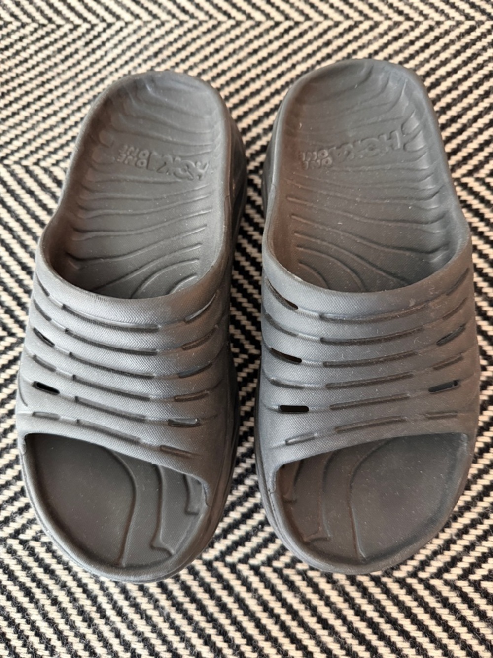 HOKA Black Slip-On Recovery Slides